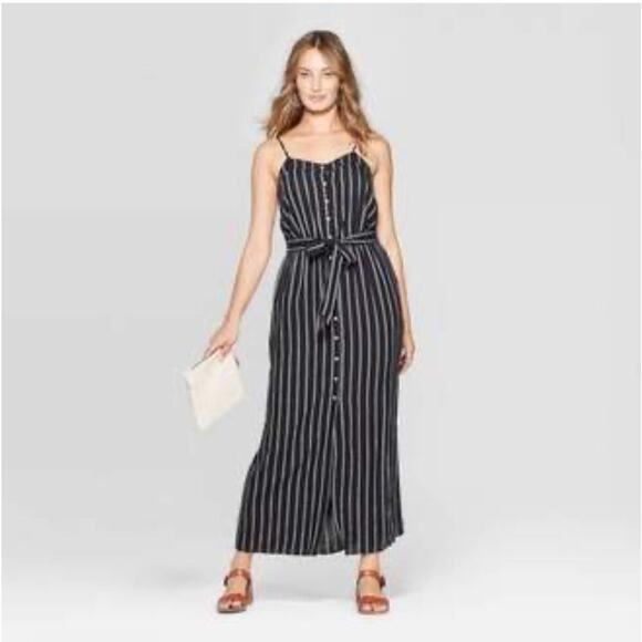 Universal Thread Dresses & Skirts - Women's Black and White Striped Maxi Midi Dress Size Small